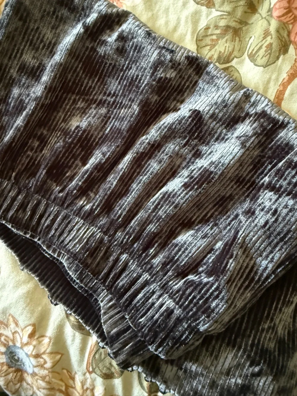 Velvet Ribbed Black Cami & Short Set - Picture 3 of 3